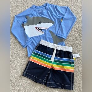 NWT Baby Gap Toddler Rash Guard and Trunks 5T